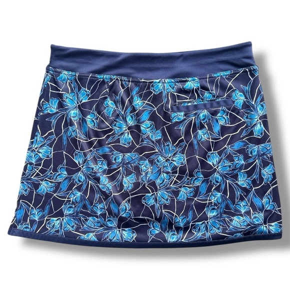 PGA Tour Floral Navy Athletic Skort Mini Skirt A-Line Golf Tennis Running - Picture 2 of 14